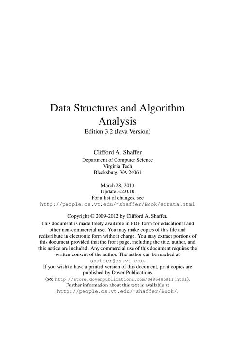 Data Structures and Algorithm Analysis in Java