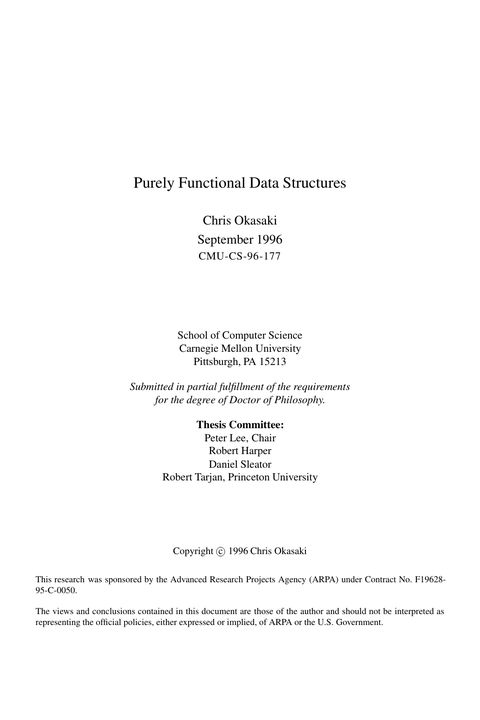 Purely Functional Data Structures