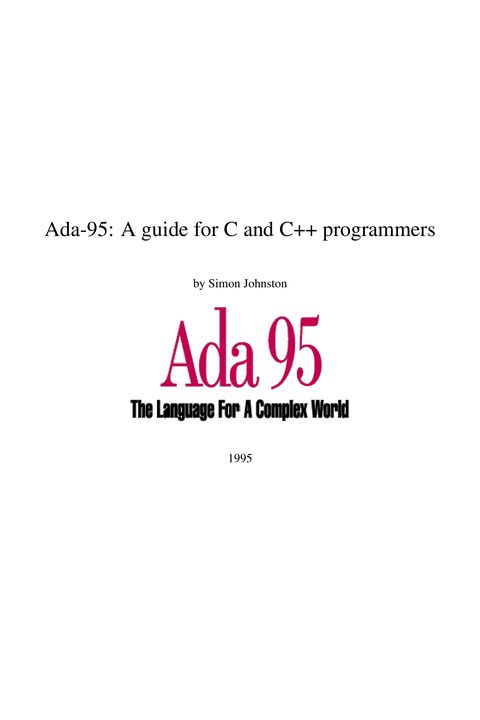 A Guide to Ada for C and C++ Programmers