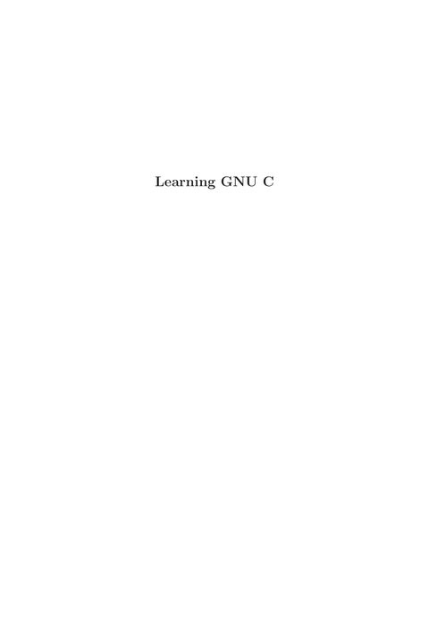 Learning GNU C