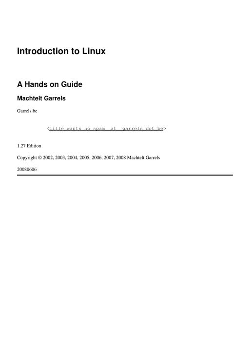 Introduction to Linux - A Hands on Guide