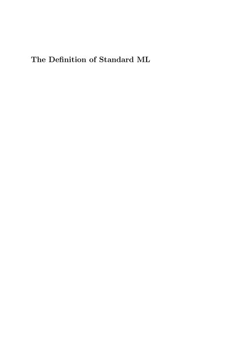 The Definition of Standard ML (Revised)