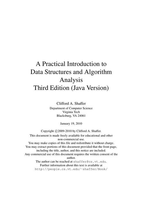 A Practical Introduction to Data Structures and Algorithm Analysis Third Edition (Java Version)