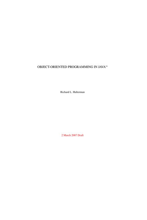 Object-Oriented Programming in JavaTM Textbook