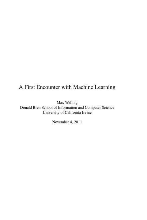 A First Encounter with Machine Learning