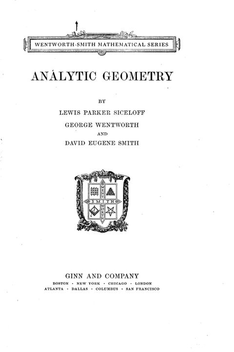 Analytic Geometry (1922)