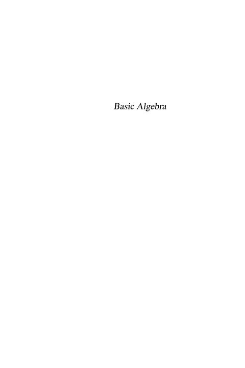 Basic Algebra