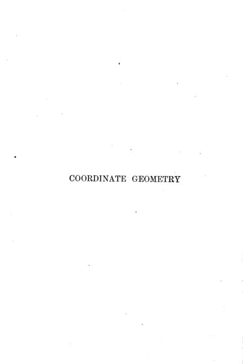 Coordinate Geometry (1911)