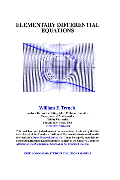 Elementary Differential Equations