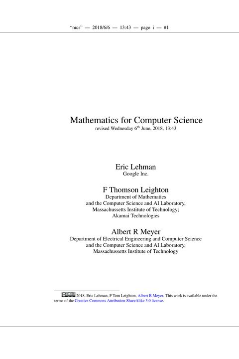 Mathematics for Computer Science