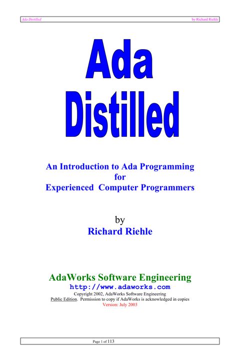 Ada Distilled