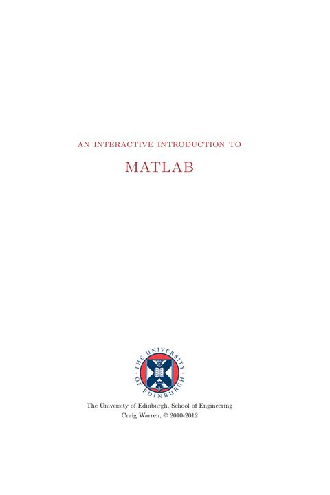 An Interactive Introduction to MATLAB