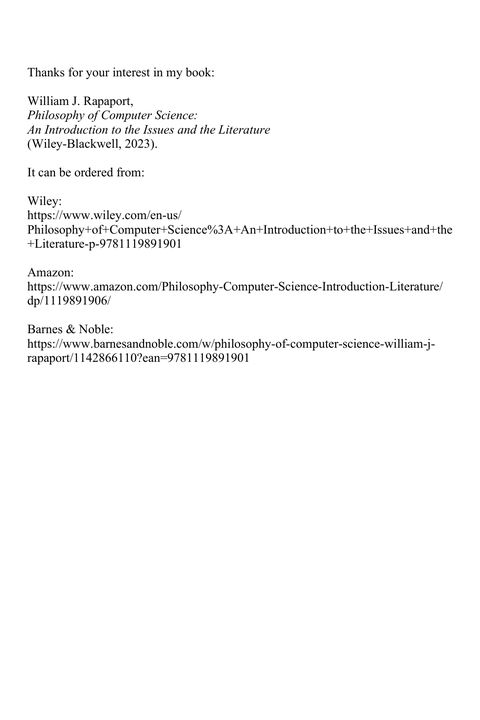 Philosophy of Computer Science