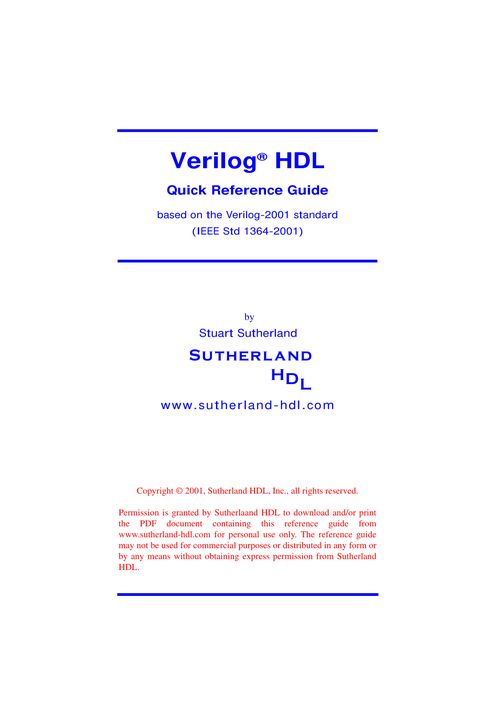 Verilog Quick Reference Guide - Sutherland HDL