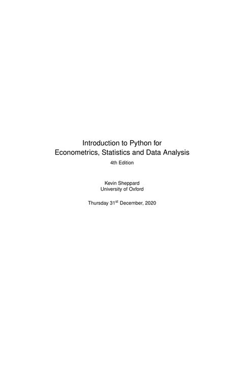Introduction to Python for Econometrics, Statistics and Numerical Analysis