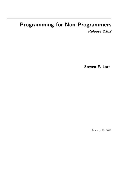 Programming for Non-Programmers, Release 2.6.2
