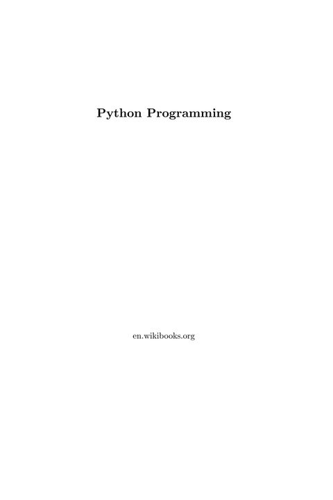 Python Programming